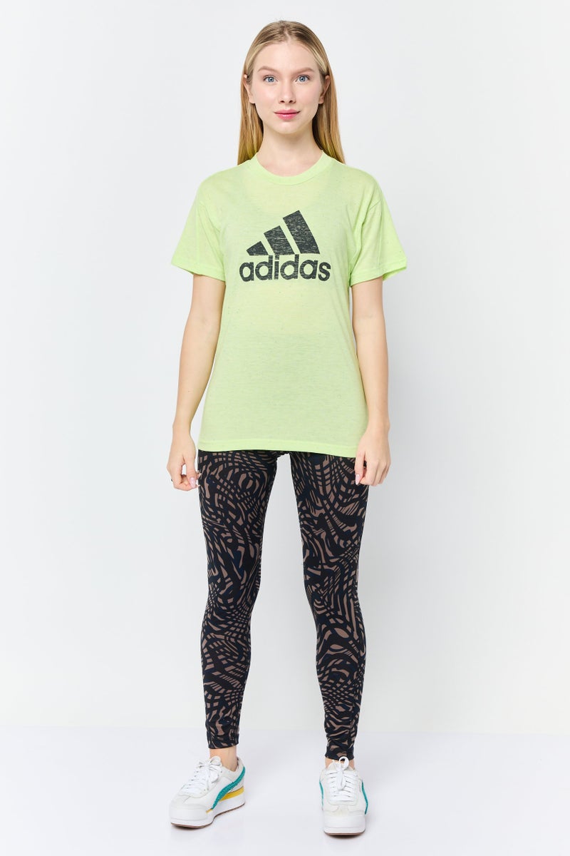 Adidas تي شيرت تدريب قصير الأكمام للنساء، أخضر - Image 2