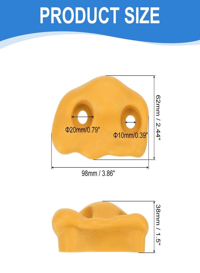 PATIKIL Rock Climbing Holds, 10 Pcs Small Climbing Rock Wall Grips Play Set Climber Attachments with Double Hole for Playground Accessory Indoor Outdoor Tree Training, Orange Red C-Small - Image 2