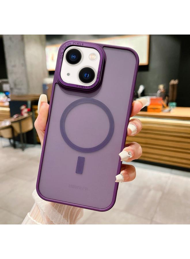 S-TOP Case For iPhone 14 Imitation Metal Frosted Skin Feel Acrylic MagSafe Phone Case - Image 1