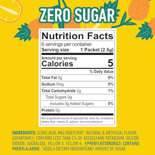 Juicy Mixes Crush- Powder Drink Mix - Sugar Free & Delicious (Pineapple, 72 Sticks) - Image 3