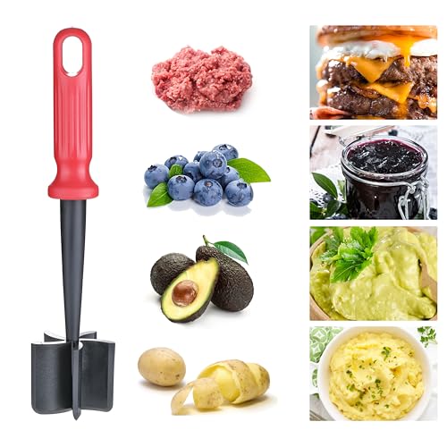 MONGSEW Meat Chopper, MONGSEW Heat Resistant Masher and Smasher for Meat and Hamburger, Ground Beef Smasher, Nylon Meat Spatula Chopper, Mix and Chop Kitchen Tool (Unique Double Colors) - Image 4
