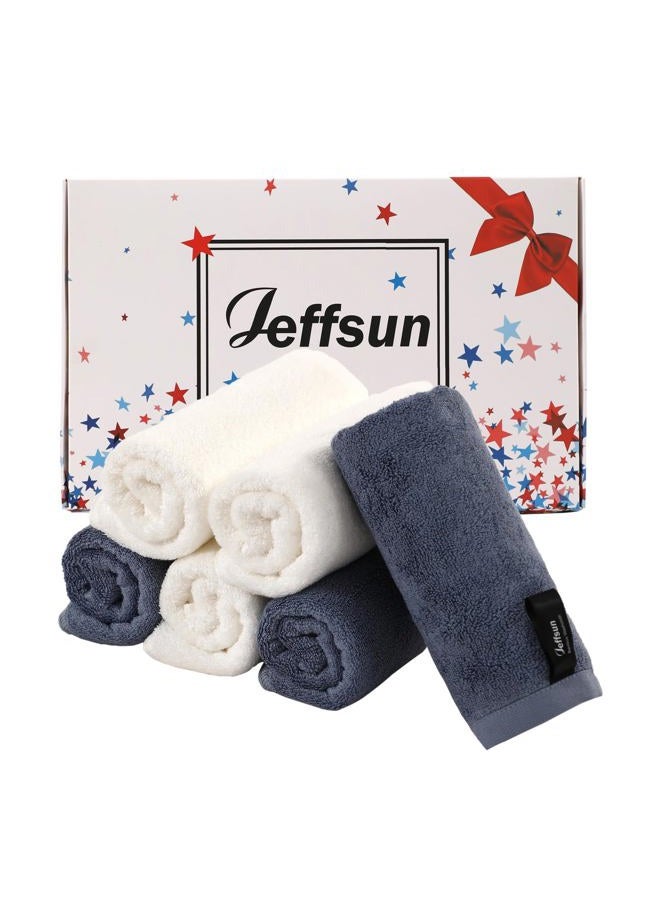 JEFFSUN Wash Cloths 6 Pack, Super Soft and Gentle Face Towel on Sensitive Skin, Reusable Makeup Remover Eraser, 13x13 inch Large Washcloths for Face and Body, Easy to Clean Slate Blue Facial Cleaning Cloths - Image 1