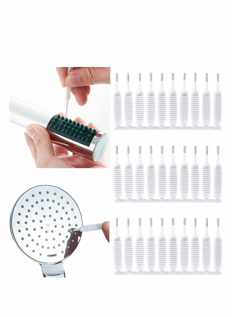 إكسفور Shower Nozzle Cleaning Brush,Anti-Clogging Nylon Cleaning Brush Gap Hole Cleaning Brush for Bathroom Shower Cleaning Tool Household Accessories-30PCS - Image 1