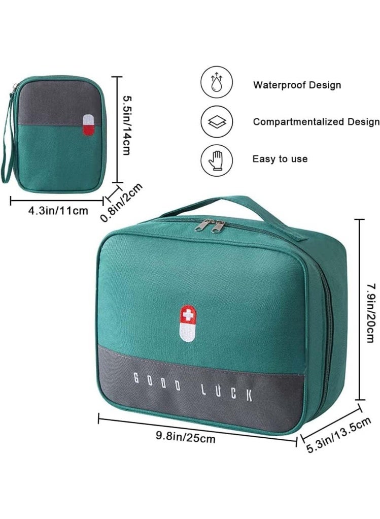 Bukela Empty First Aid Bags Travel Medical Supplies Cosmetic Organizer Insulated Medicine Bag Convenient Safety Kit Suit for Family Outdoors Hiking Camping Car Office Workplace Green(Mom Son Bag) - Image 4