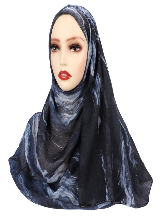 ZGMYC وشاح حجاب مطبوع عليه زهور مائية من ZGMYC للنساء، مصنوع من قطن مودال ناعم، سهل الحمل، غطاء رأس، شال، وشاح طويل، اللون 25، مقاس واحد - Image 4