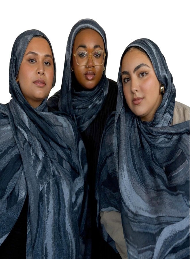 ZGMYC وشاح حجاب مطبوع عليه زهور مائية من ZGMYC للنساء، مصنوع من قطن مودال ناعم، سهل الحمل، غطاء رأس، شال، وشاح طويل، اللون 25، مقاس واحد - Image 5