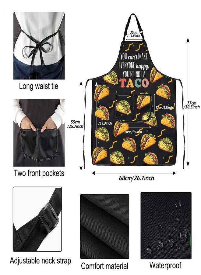 PXTIDY Tacos Kitchen Apron Tacos Inspired Gift Mexican Food Lover Gift Tacos Lover Gift Taco Tuesday Apron Taco Chef Gift (YOU'RE NOT A taco apron) - Image 3