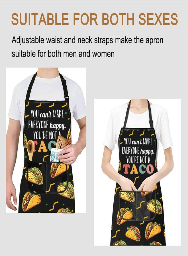 PXTIDY Tacos Kitchen Apron Tacos Inspired Gift Mexican Food Lover Gift Tacos Lover Gift Taco Tuesday Apron Taco Chef Gift (YOU'RE NOT A taco apron) - Image 4