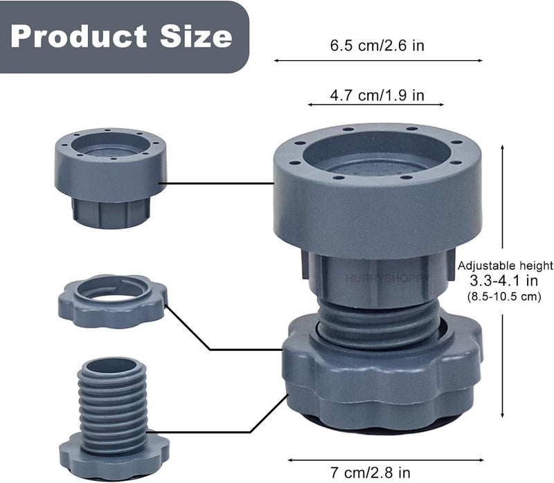 HURRYSHOPPY HURRYSHOPPY Washing Machine AntiVibration Pads Adjustable AntiSlip Furniture Isolators Universal Washer Rubber Feet Pads 4 Pcs  - Image 4