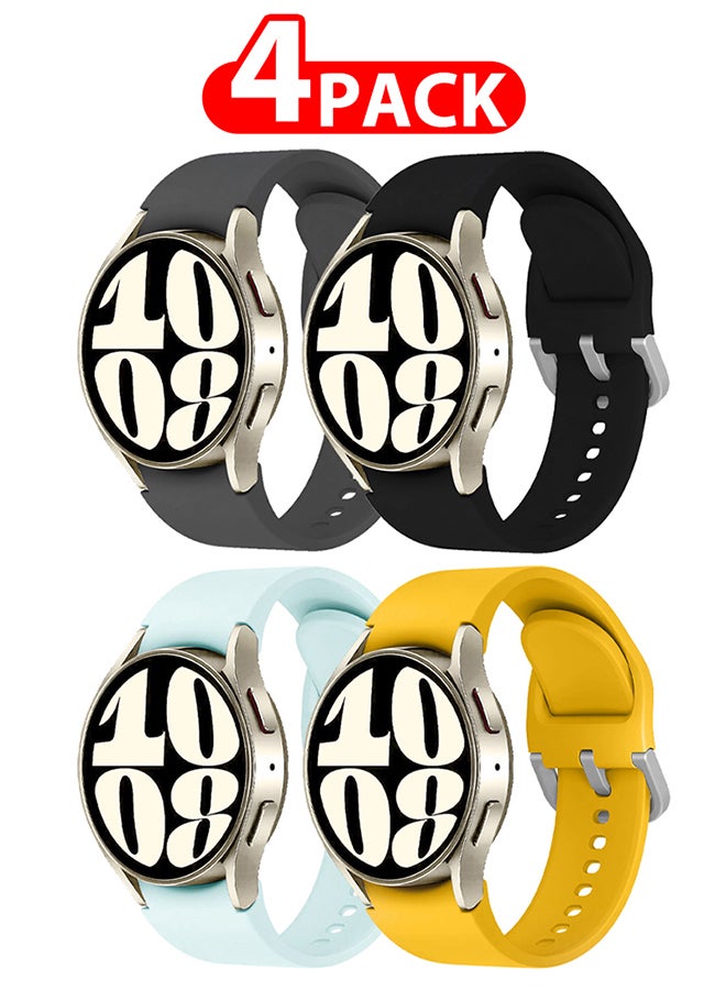 4 Pack For Samsung Galaxy Watch 6/6 Classic 20mm Silicone Band Flexible and Durable Replacement Sport Strap