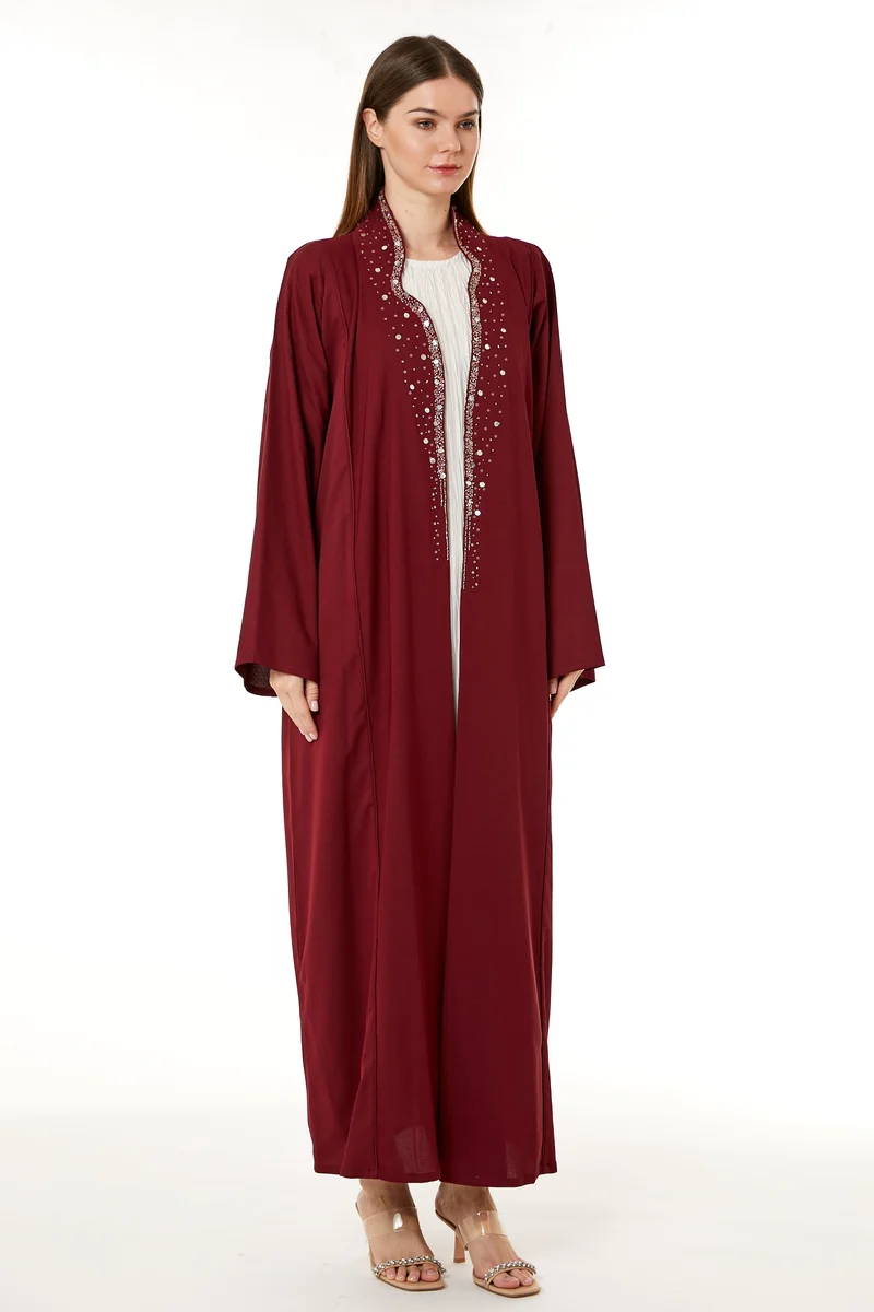 Moistreet Embellished Flared Sleeve Abaya