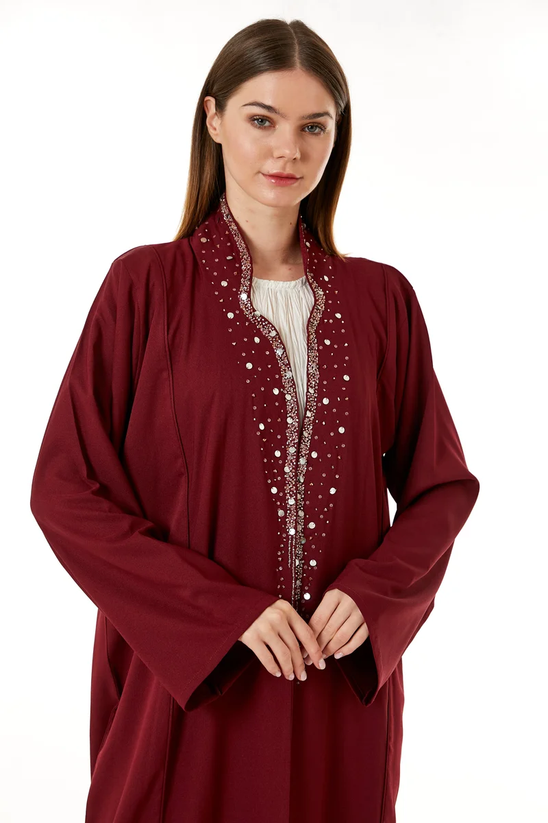 Moistreet  Embellished Flared Sleeve Abaya for Women | Best Price UAE