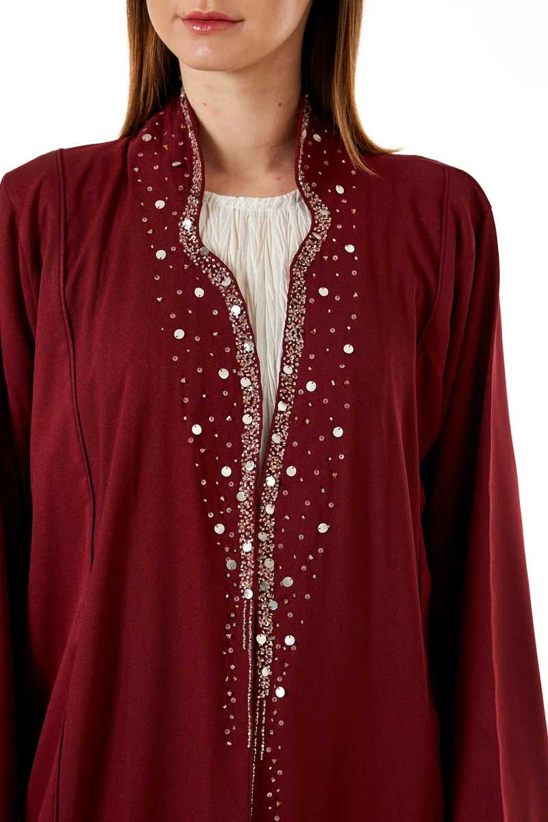 Moistreet  Embellished Flared Sleeve Abaya for Women | Best Price UAE