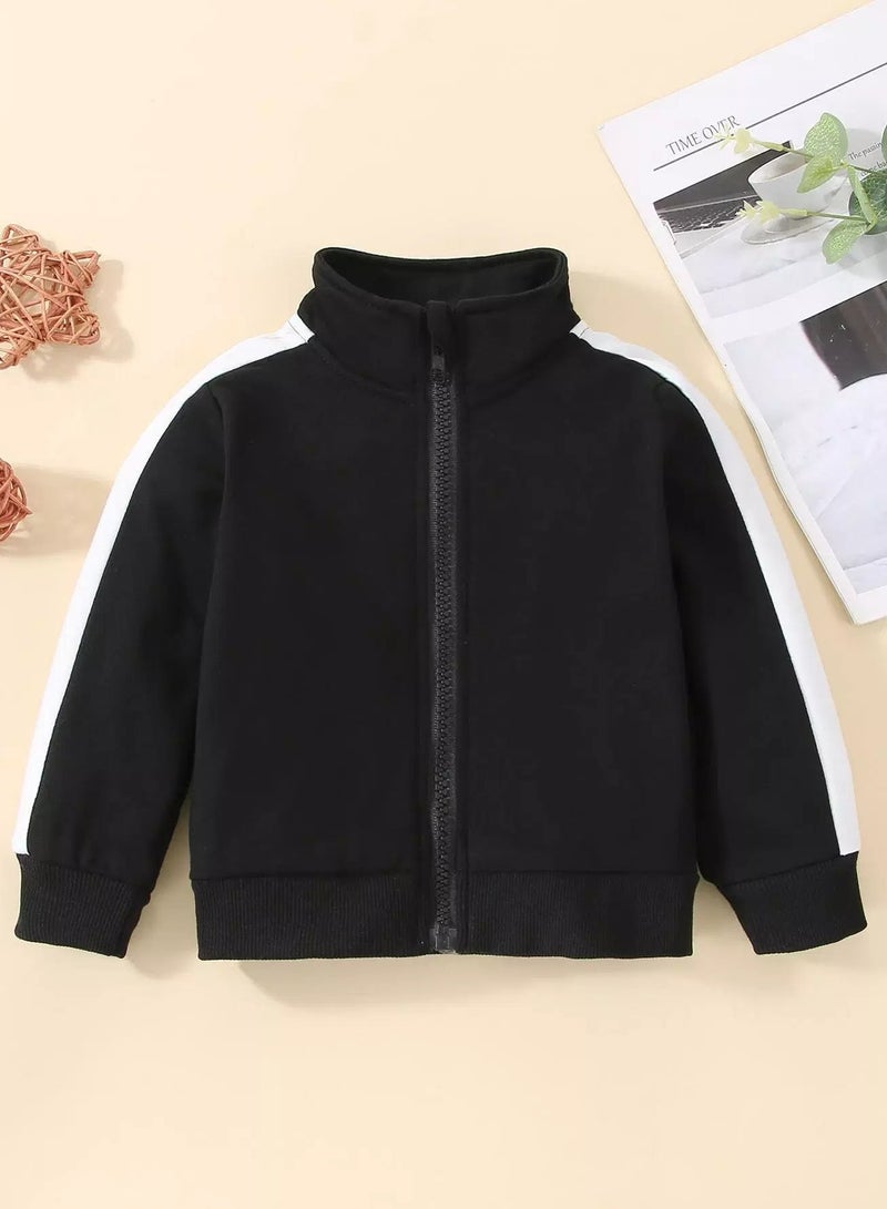 Baby Contrast Side Seam Zip Up Jacket  - Image 1