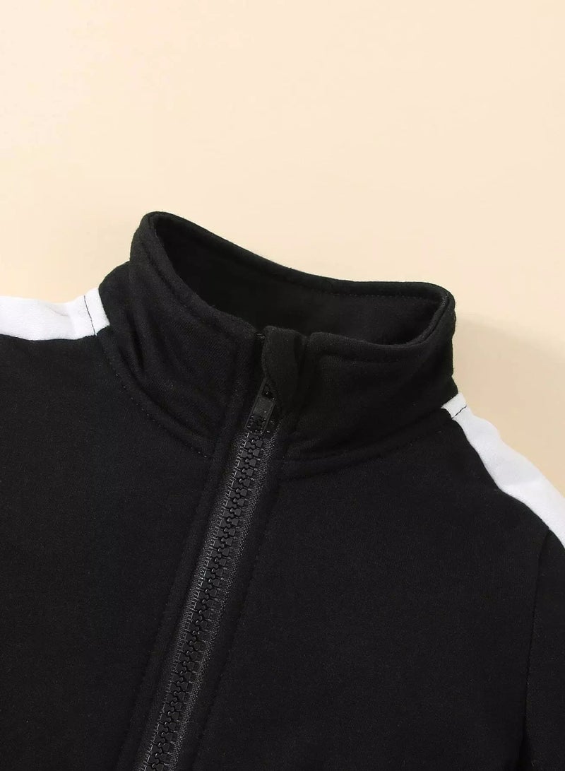 Baby Contrast Side Seam Zip Up Jacket  - Image 3
