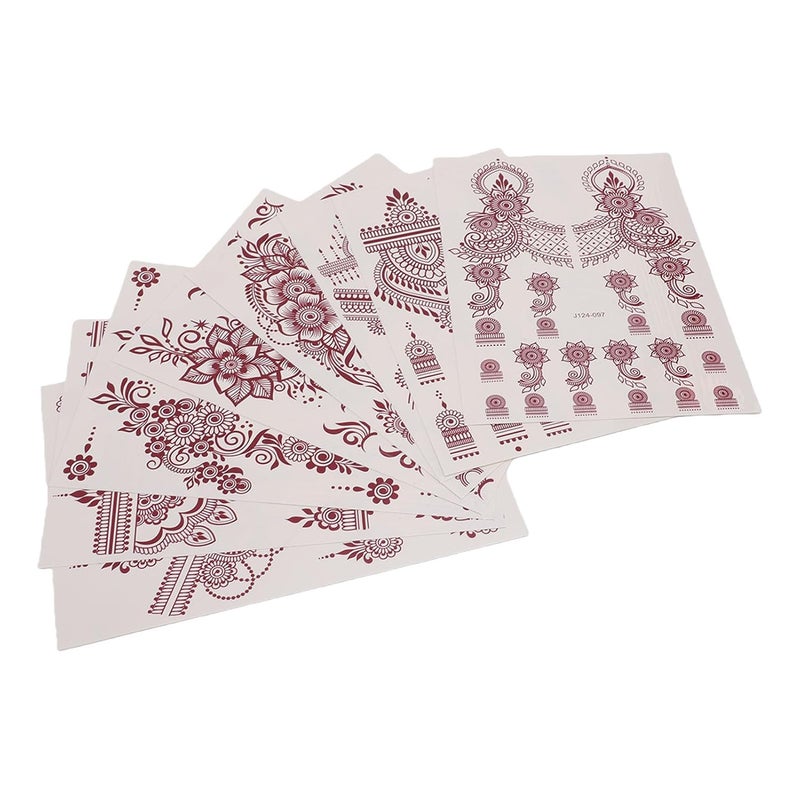 Dpofirs 8 Pcs Water Transfer Lace Stickers for Body Art | Indian Floral Geometric Designs for Festival Wedding Party - Image 5