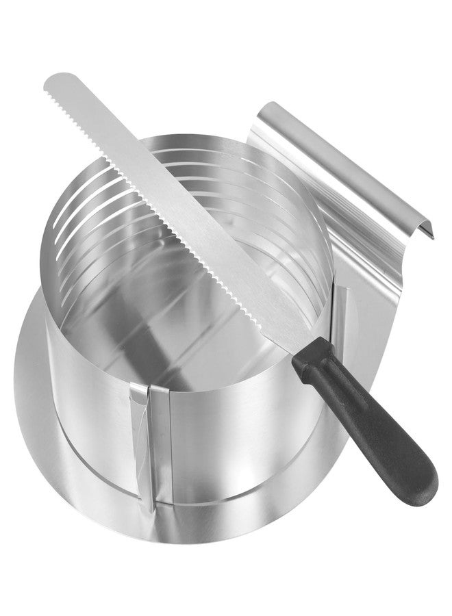PINGEUI 5 PCS Cake Making Supplies Set, Cake Ring Mold 6 to12 Inch Adjustable Stainless Steel Cake Cutter Leveler, 7 Layer Cake Slicer Cutter - Image 5