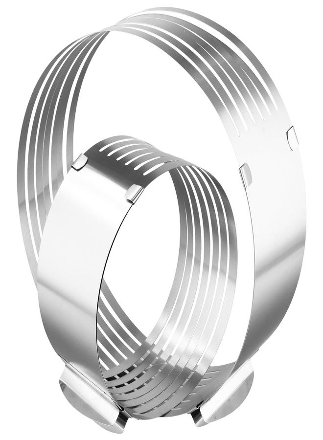 PINGEUI 5 PCS Cake Making Supplies Set, Cake Ring Mold 6 to12 Inch Adjustable Stainless Steel Cake Cutter Leveler, 7 Layer Cake Slicer Cutter - Image 4
