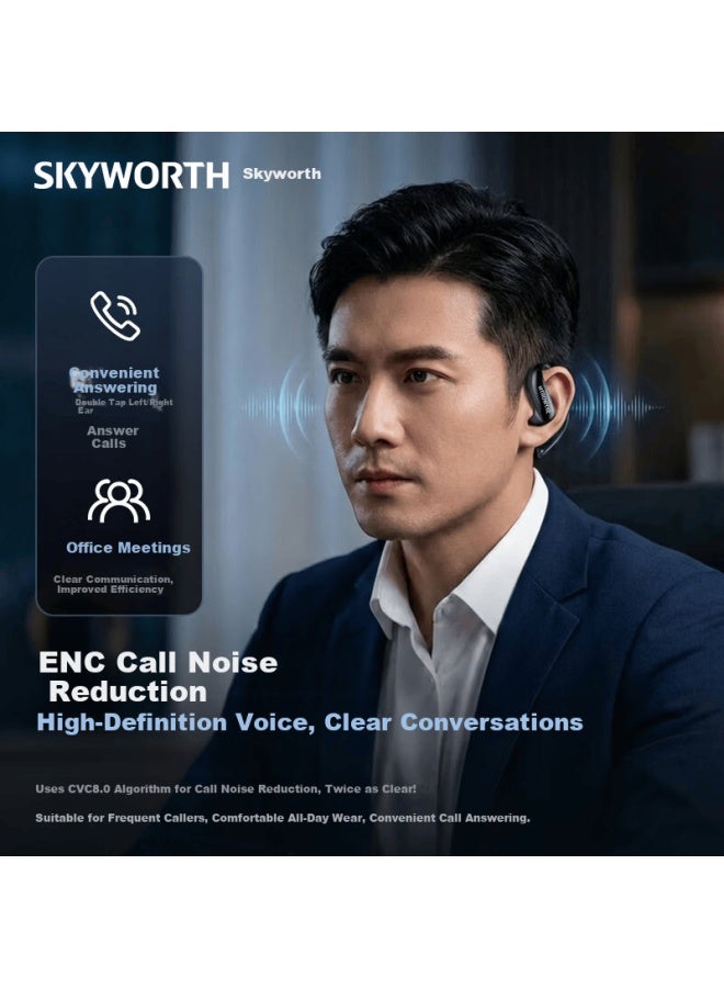 Skyworth D5 Openfit Sky Blue Bluetooth Ear Hook Wireless Sports Earphones New Open-ear Non-in-ear Long Battery Life New Year Gift - Image 2