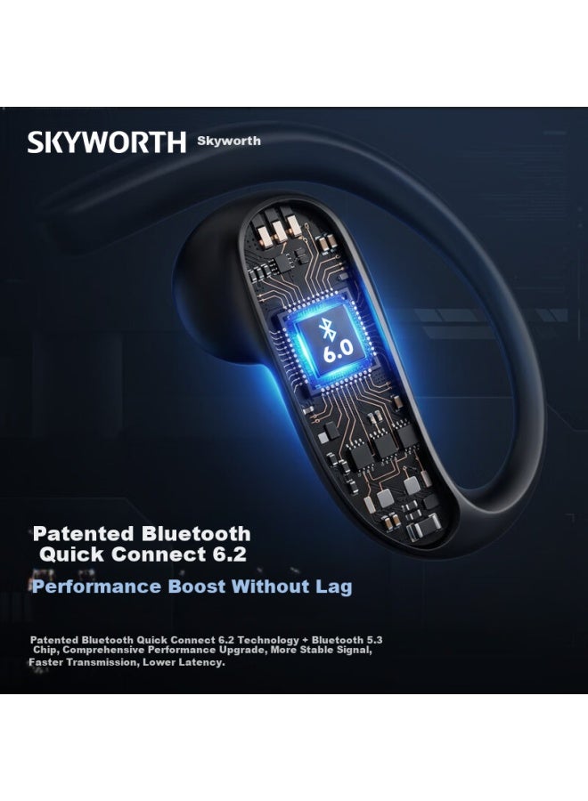 Skyworth D5 Openfit Sky Blue Bluetooth Ear Hook Wireless Sports Earphones New Open-ear Non-in-ear Long Battery Life New Year Gift - Image 4