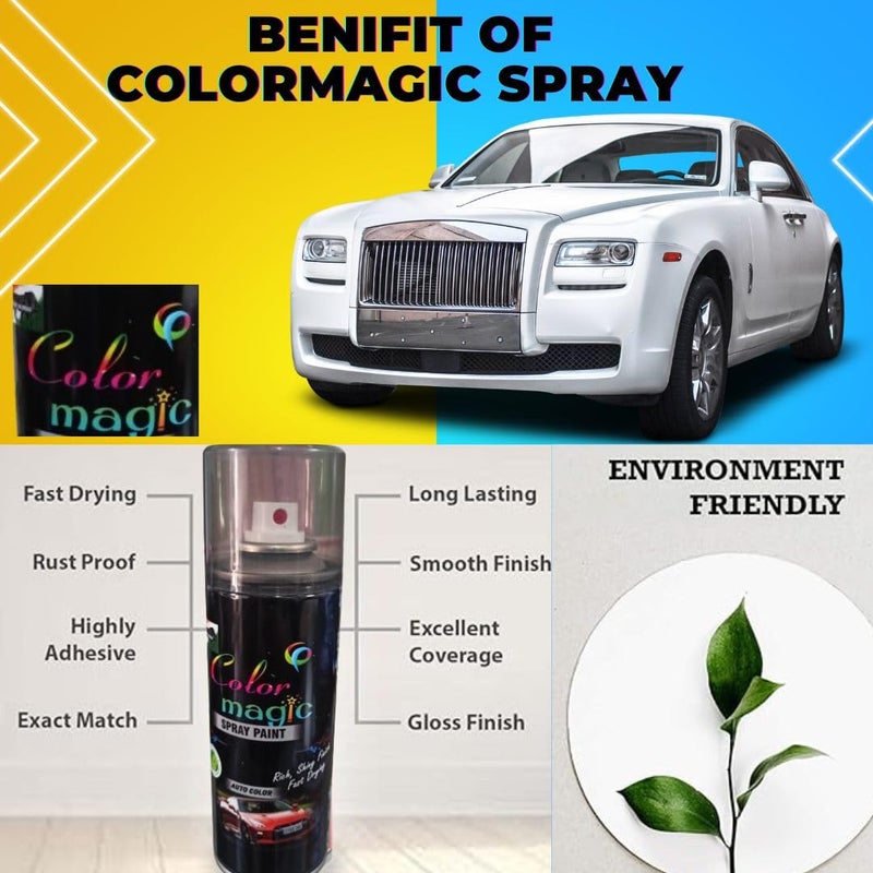 Color Magic طلاء رذاذ لؤلؤة الأوركيد البيضاء (اسم لون RC) متوافق مع سيارة هوندا سيتي - Image 4