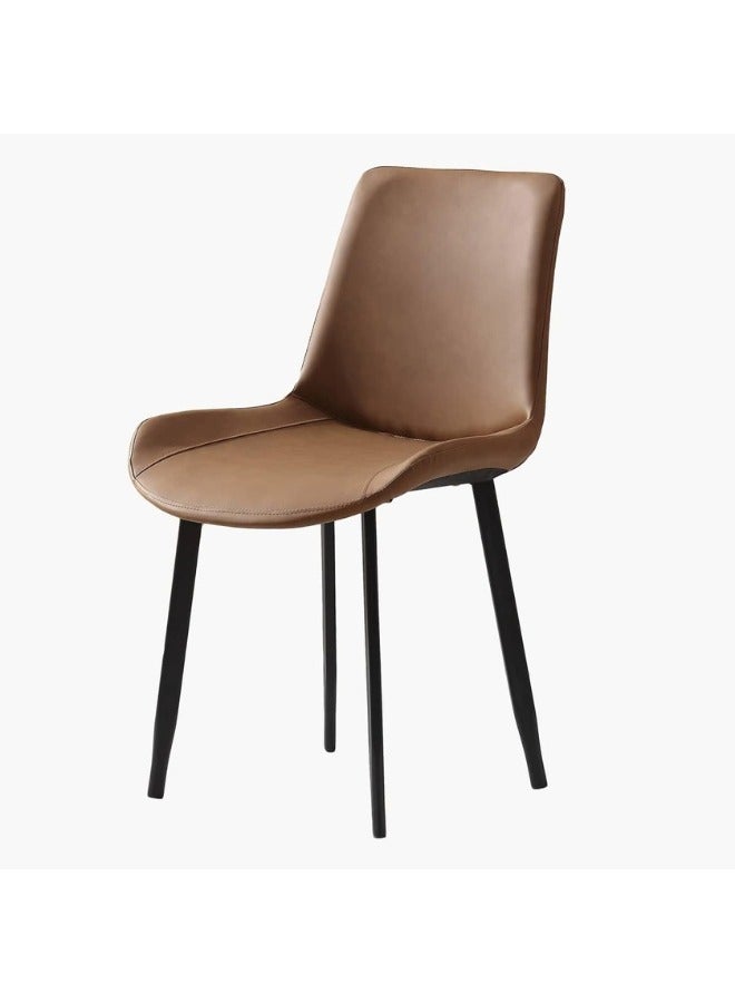 ALWASIT HOME Dining Table Set 6 Seater with White Rectangular Marble Top Finish and Steel Legs, Brown PVC Leather Dining Chairs, Modern Dining Table Set for Dining Room and Living Space - Image 5