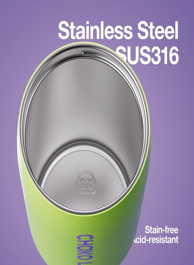 CHAKO LAB Insulated Stainless Steel Water Bottle with Two Strap | BPA-Free Leak Proof Thermos | 17oz Bottle with Spout Lid & Straw | Melon Cheese - Image 3