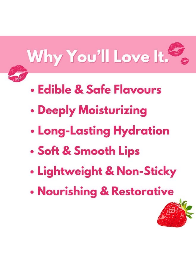 Arthaveda Strawberry Lip Balm (15g) | Deep Moisturization for Soft & Smooth Lips | Infused with Shea Butter, Castor Oil, Cocoa Butter & Carnauba Wax | Nourishing Lip Care for Dry & Chapped Lips | Edible Lip Balm for Women & Men - Image 4
