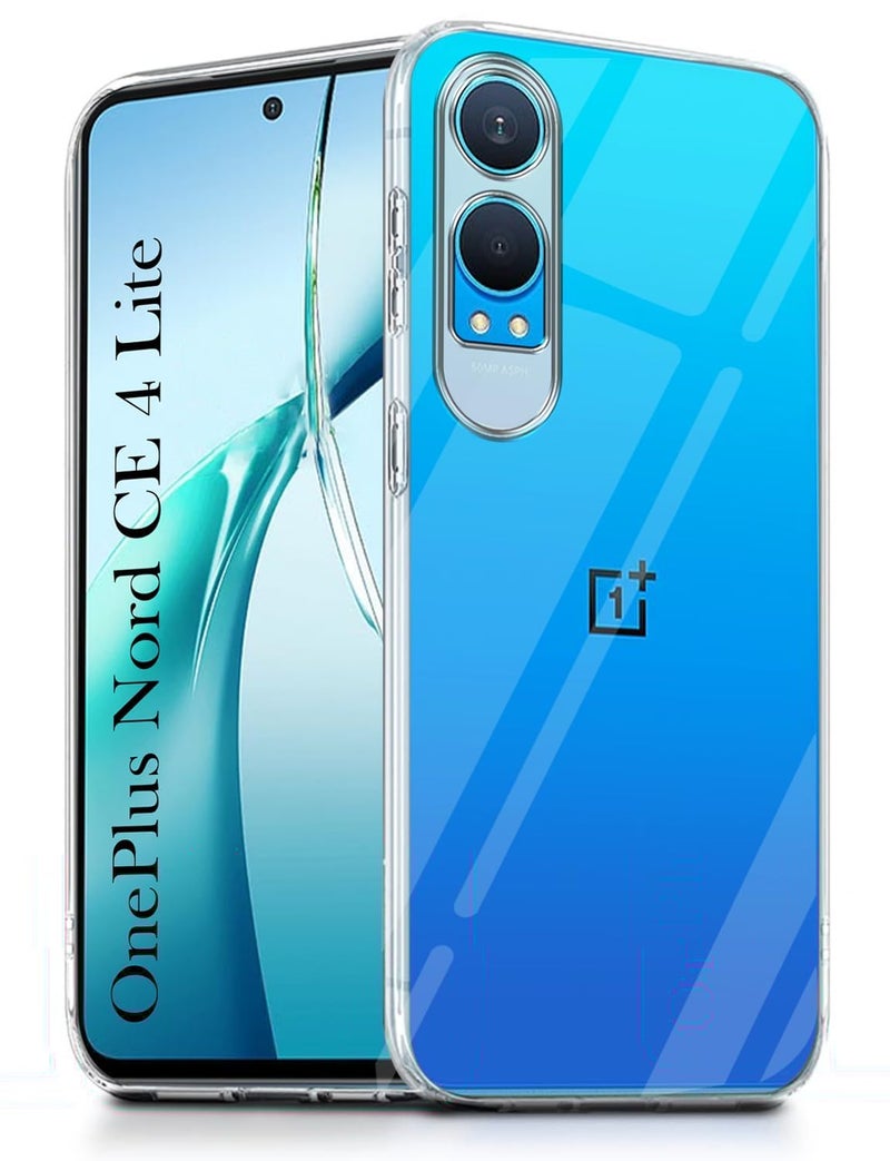 Nishtech for OnePlus Nord CE 4 Lite 5G Premium Transparent Hybrid Soft Slim Dust Proof Back Case Cover with Camera Protection - Image 1