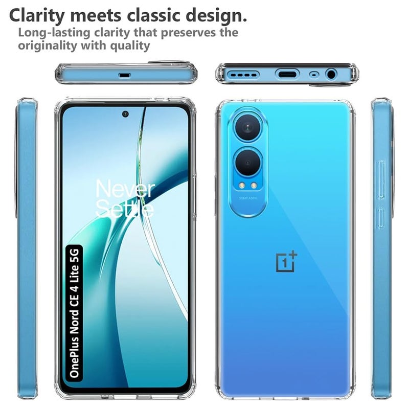 Nishtech for OnePlus Nord CE 4 Lite 5G Premium Transparent Hybrid Soft Slim Dust Proof Back Case Cover with Camera Protection - Image 4