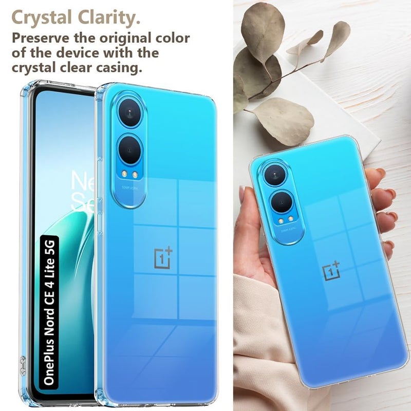 Nishtech for OnePlus Nord CE 4 Lite 5G Premium Transparent Hybrid Soft Slim Dust Proof Back Case Cover with Camera Protection - Image 3