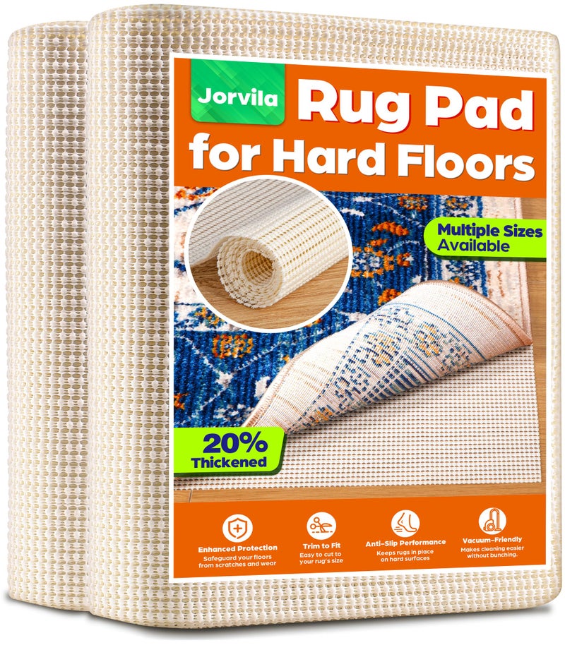 Jorvila NonSlip Rug Pad Gripper 2x3 Feet Anti Skid Mat for Under Area Rugs Keeps Rugs in Position and Safe Thick Cushioned Carpet Pad for Hardwood Floors Protection