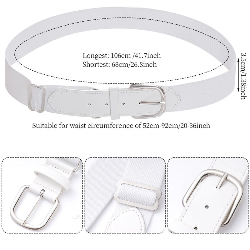 Dxhycc Youth Baseball Socks and Belt Combo Set Softball Baseball Socks and Elastic Waist Belt for Youth Boys Girls, White - Image 2