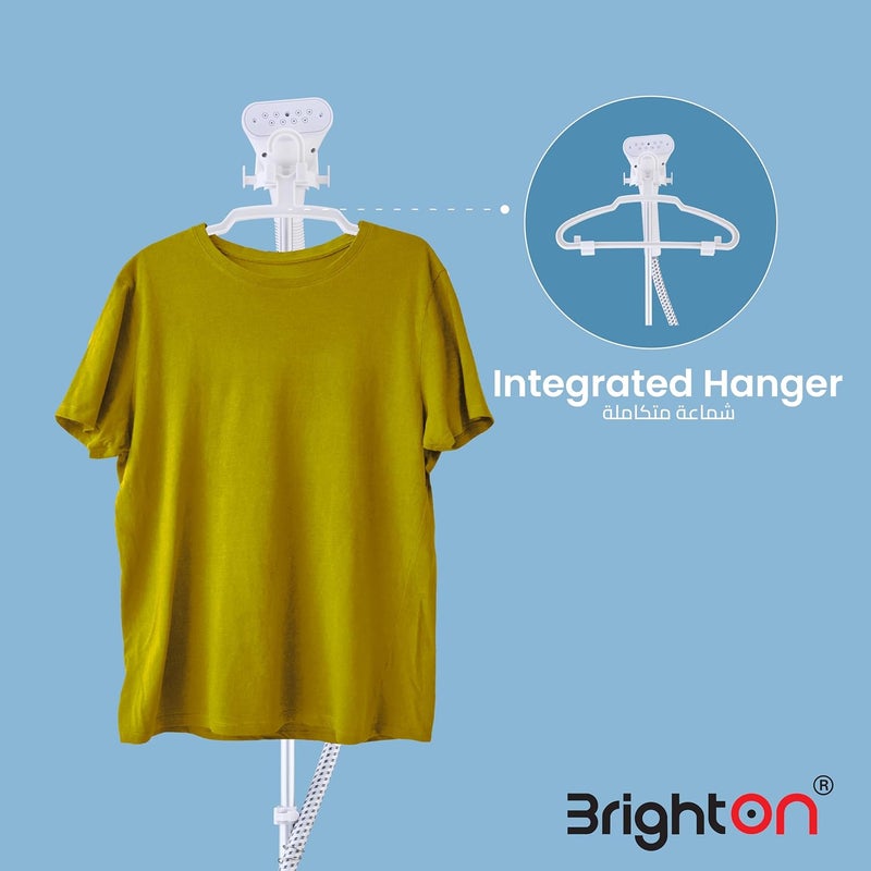 Brighton Garment Steamer – 2000W, 1.5L Tank, 45 Min Continuous Steam, Telescopic Stick, Vertical Ironing, Double Safety Protection, Flexible Hose, 2-Year Warranty. - Image 4