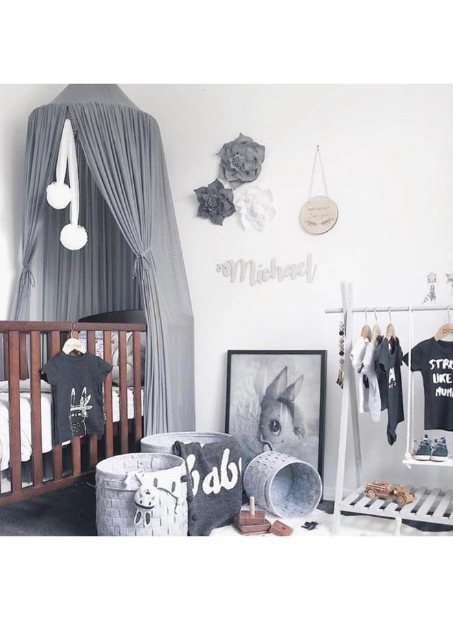 Thoraya Baby Bed Mosquito Net Hanging Flower Ball Crib Accessories Wall Pendant Decor(White)  - Image 2