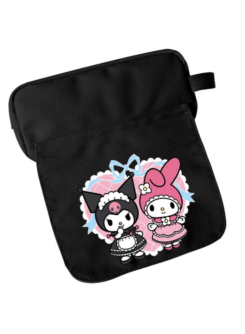 general Cartoon Print Large Capacity Pencil Case Double Canvas Pencil Box Black-R - Image 2