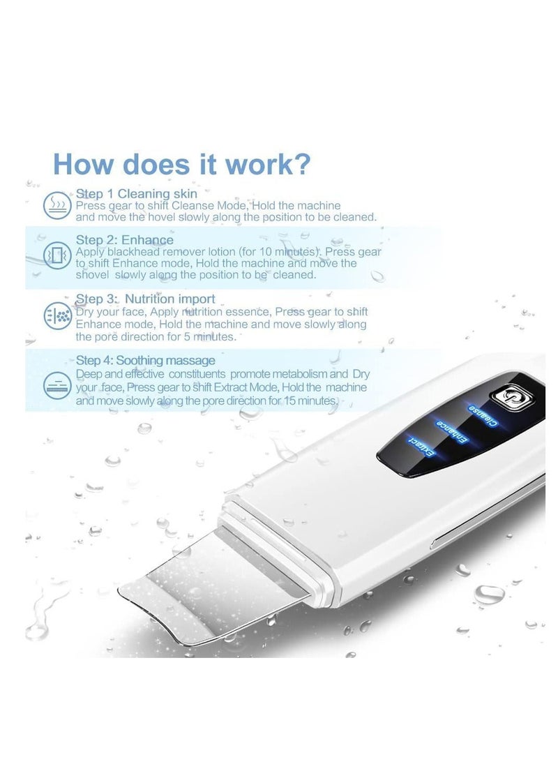 NIBEMINENT Skin Scrubber Face Spatula Facial Professional Blackhead Remover Wrinkle Extractor Care Massager with 3 Modes - Image 5