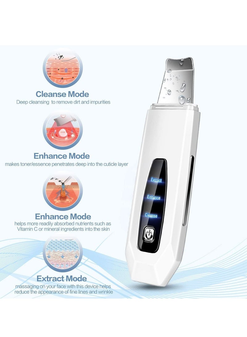 NIBEMINENT Skin Scrubber Face Spatula Facial Professional Blackhead Remover Wrinkle Extractor Care Massager with 3 Modes - Image 4