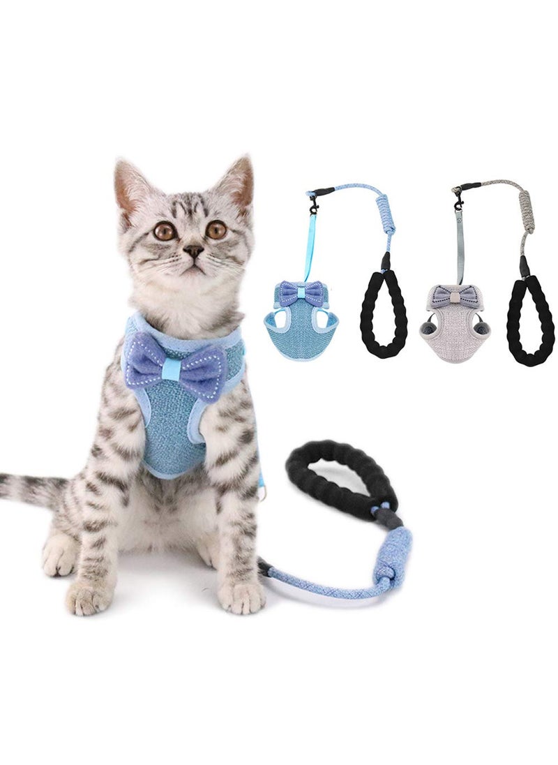 Flyan Flyan 2 Pack Cat Harness with Leash Escape ProofAdjustable Kitten Walking JacketSoft Breathable Pet Vest for Kitten Puppy 