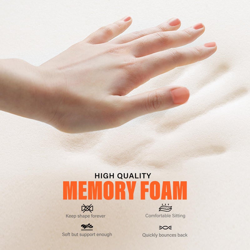 WAOAW Seat Cushion, Office Chair Cushions Butt Pillow for Car Long Sitting, Memory Foam Chair Pad for Back, Coccyx, Tailbone Pain Relief, Stocking Stuffers Gifts for Men Women (Black) - Image 5