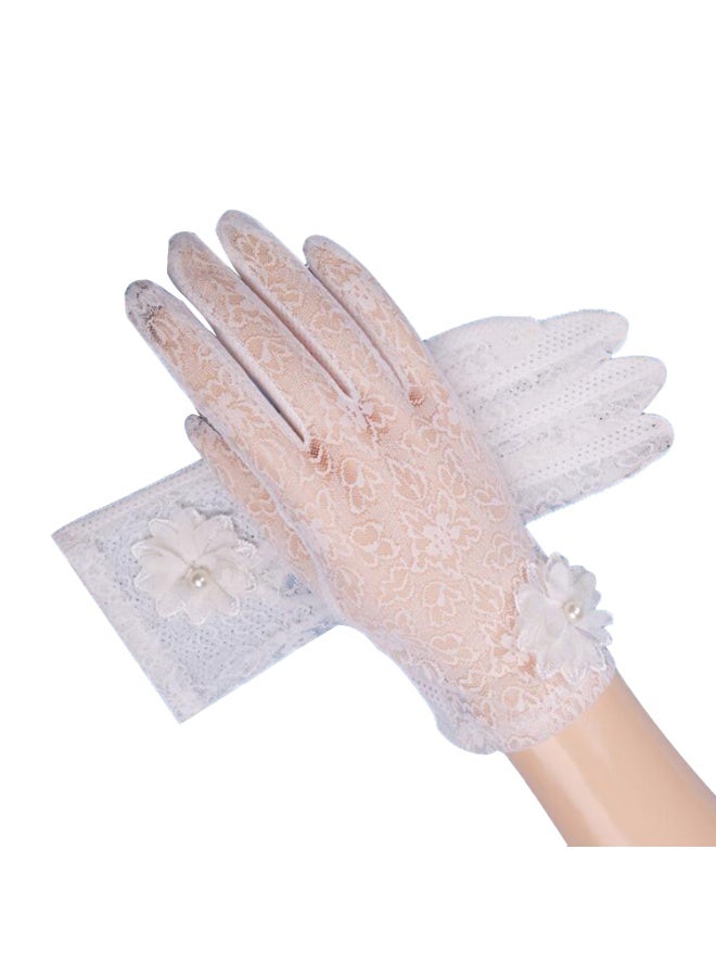 Summer Women Sun UV Protection Lace Gloves Ladies Short Driving Gloves Touch Screen - Image 5