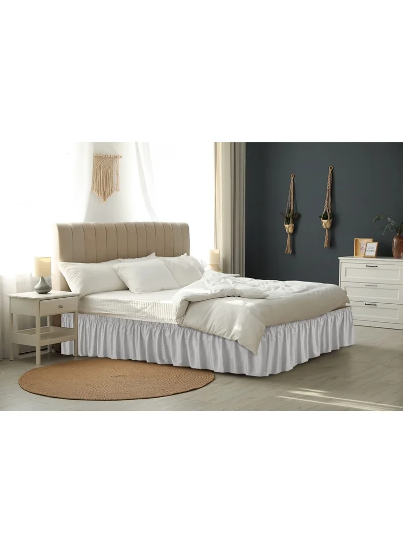 Karsu Home Karsuhome Bed Base Ruffle / Bed Base Skirt Double