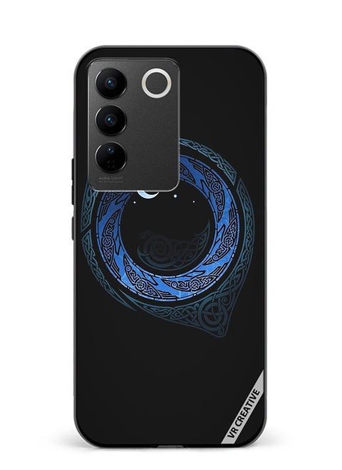 Protective Case Cover For Vivo V27 Pro Moonlight Design Multicolour