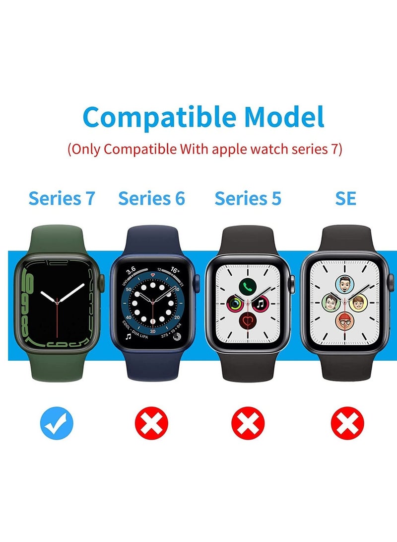 Excefore Hard PC Case Compatible with Apple Watch Series 7 45mm,Tempered Glass Screen Protector, Full Coverage, Touch Sensitive, Ultra-Thin HD Clear Bumper Protective Cover - Image 2