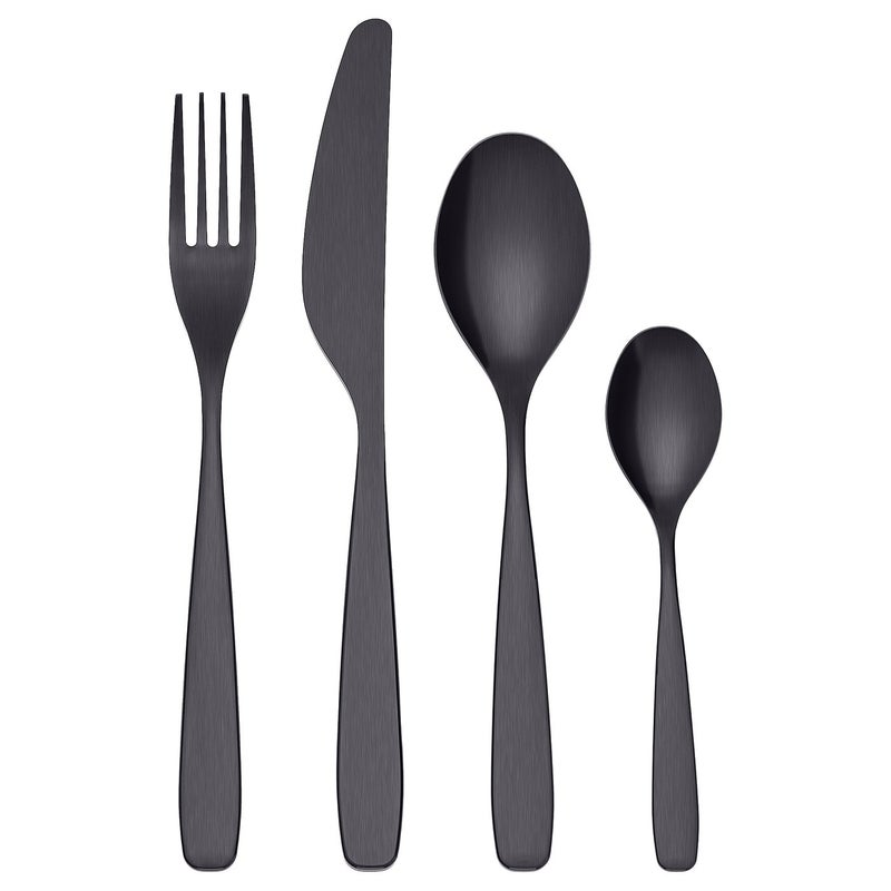 Baitique 24-Piece Stainless Steel Cutlery Set, Matt Black - Image 1