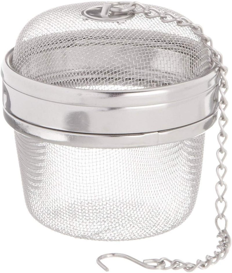 Kchenprofi Stainless Steel Herb Container for Stewing 25Inch Metallic Kitchen Herb Spice Mesh Infuser Ball Locking Lid Chain for Easy Removal