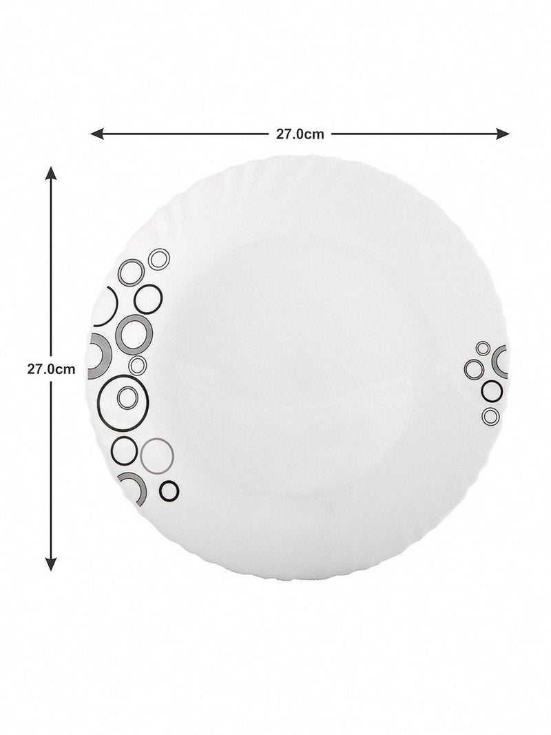 La Opala Diva Classique Collection Opal Glass Crockery for Family of 6 Dinner Set 33 pcs Misty Drops Plates Bowls for Dining Microwave Safe 100 Vegetarian Extra Strong White - Image 4
