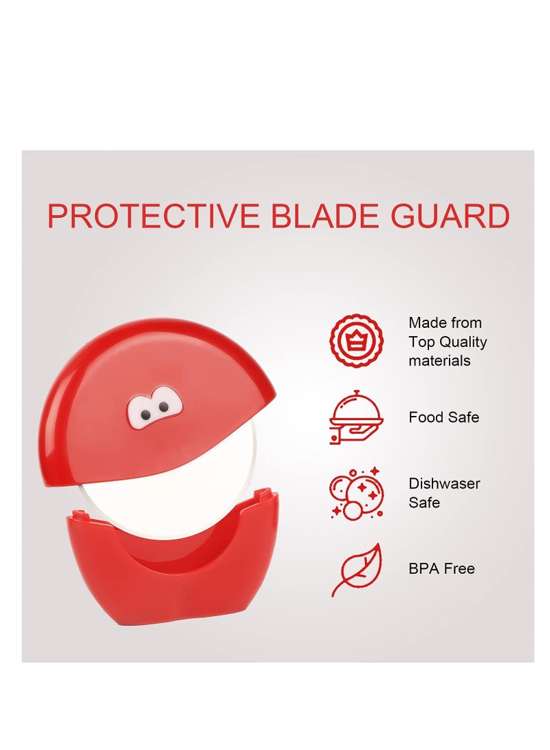 Barakah Pizza Cutter Wheel Pizza Slicer Cutter Super Sharp Stainless Steel Blade with Protective Plastic Guard Cover Pizza Slicer with Protective Blade Cover Easy to Clean 2 Pack - Image 5