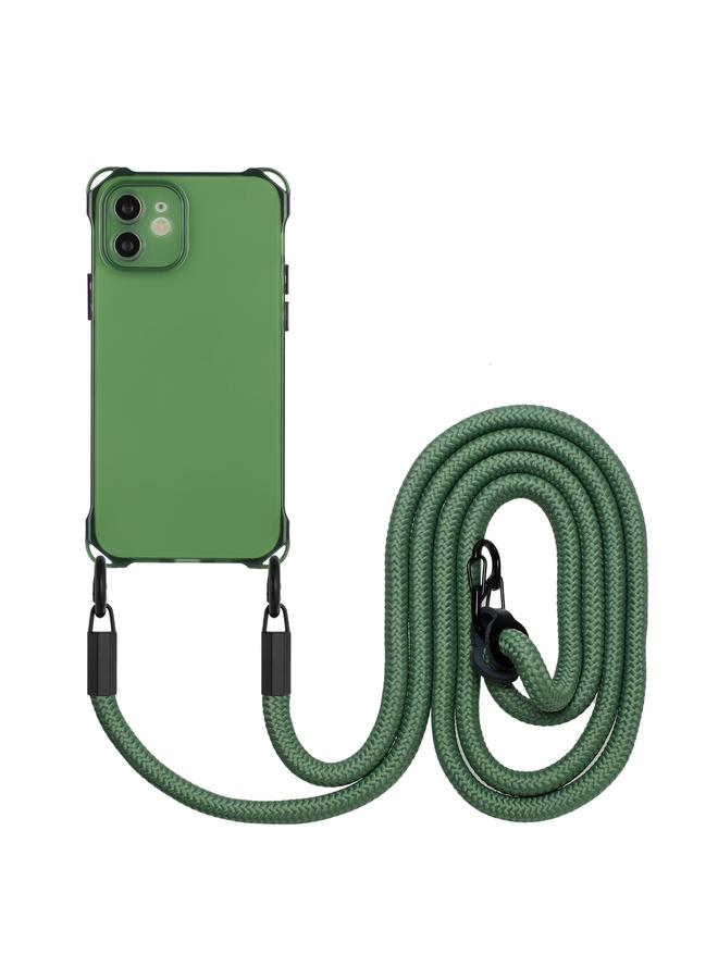 اس-توب جراب لهاتف iPhone 12 جراب هاتف TPU مقاوم للصدمات بأربع زوايا مع حبل - Image 1