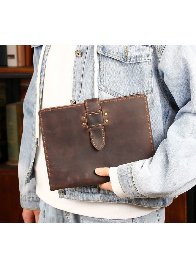 Robrasim - Handmade Leather Sketchbook Cover Leather Artist Sketch Pad Cover For 5.5 X 8.5 Sketchbook Drawing Book And Pencil Case Journal Notebook Portfolio Artis Giftscoffee - Image 1